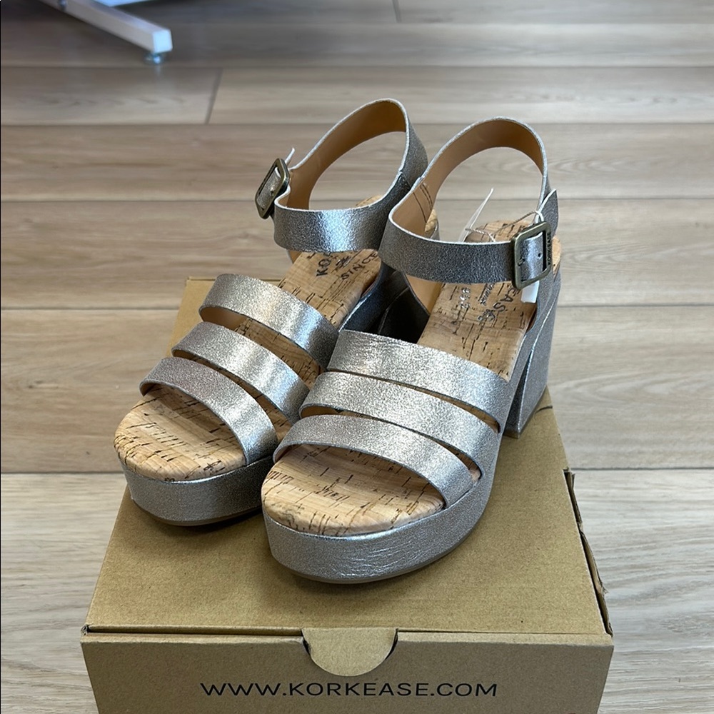 Kork-Ease Women's Silver Platform Sandals